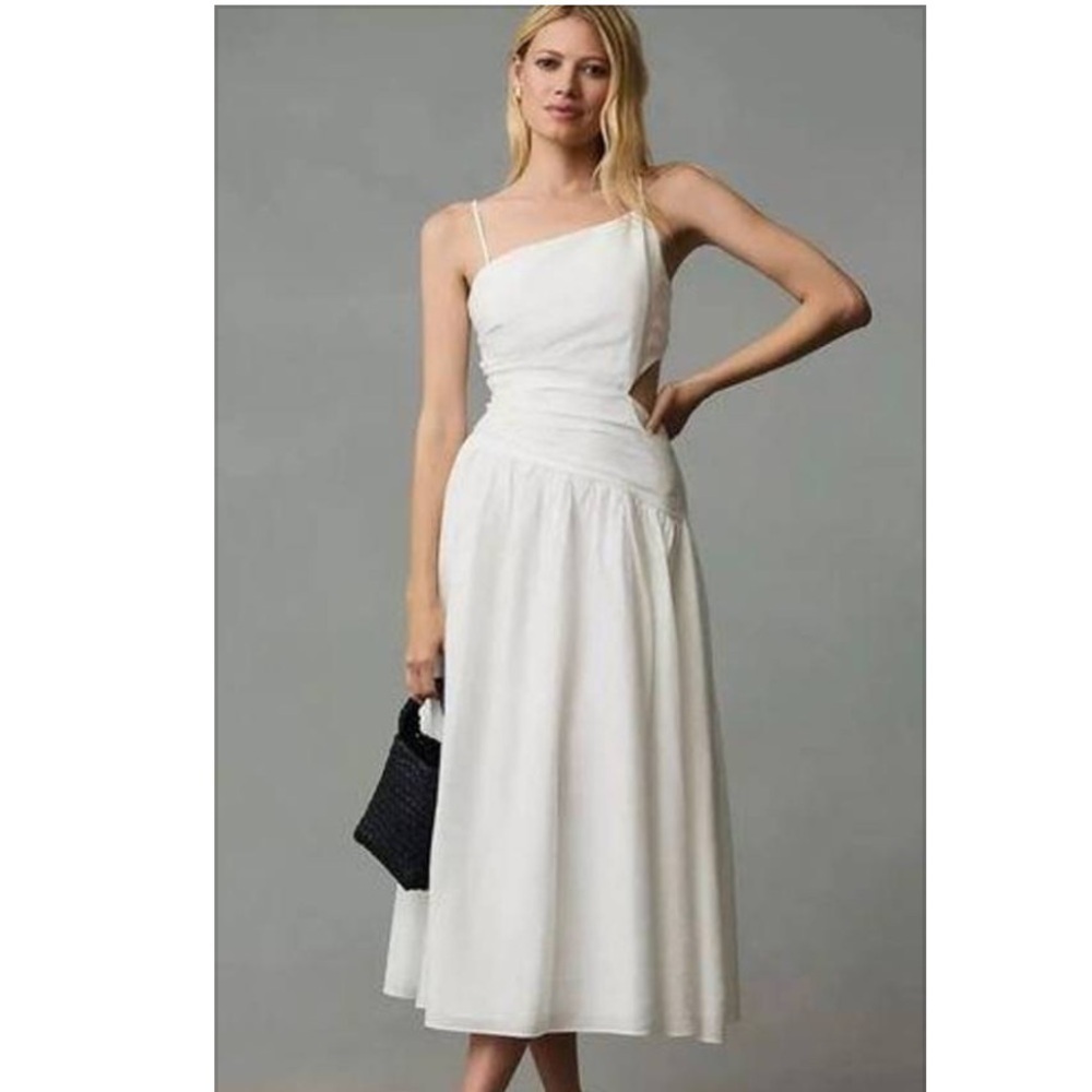 Anthropologie x Moon River Asymmetrical Cutout Dress Size Medium NWT - Picture 2 of 16